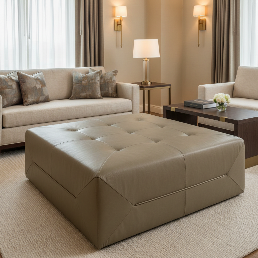 Kick Em Jenny - Stone Upholstered Ottoman | Architectural Fabrics