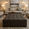 Stitchwork Bay - Chocolate Upholstered Ottoman | Architectural Fabrics