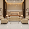 Smooth Pebble Grain Creamy Beige Upholstered Sofa | Architectural Fabrics