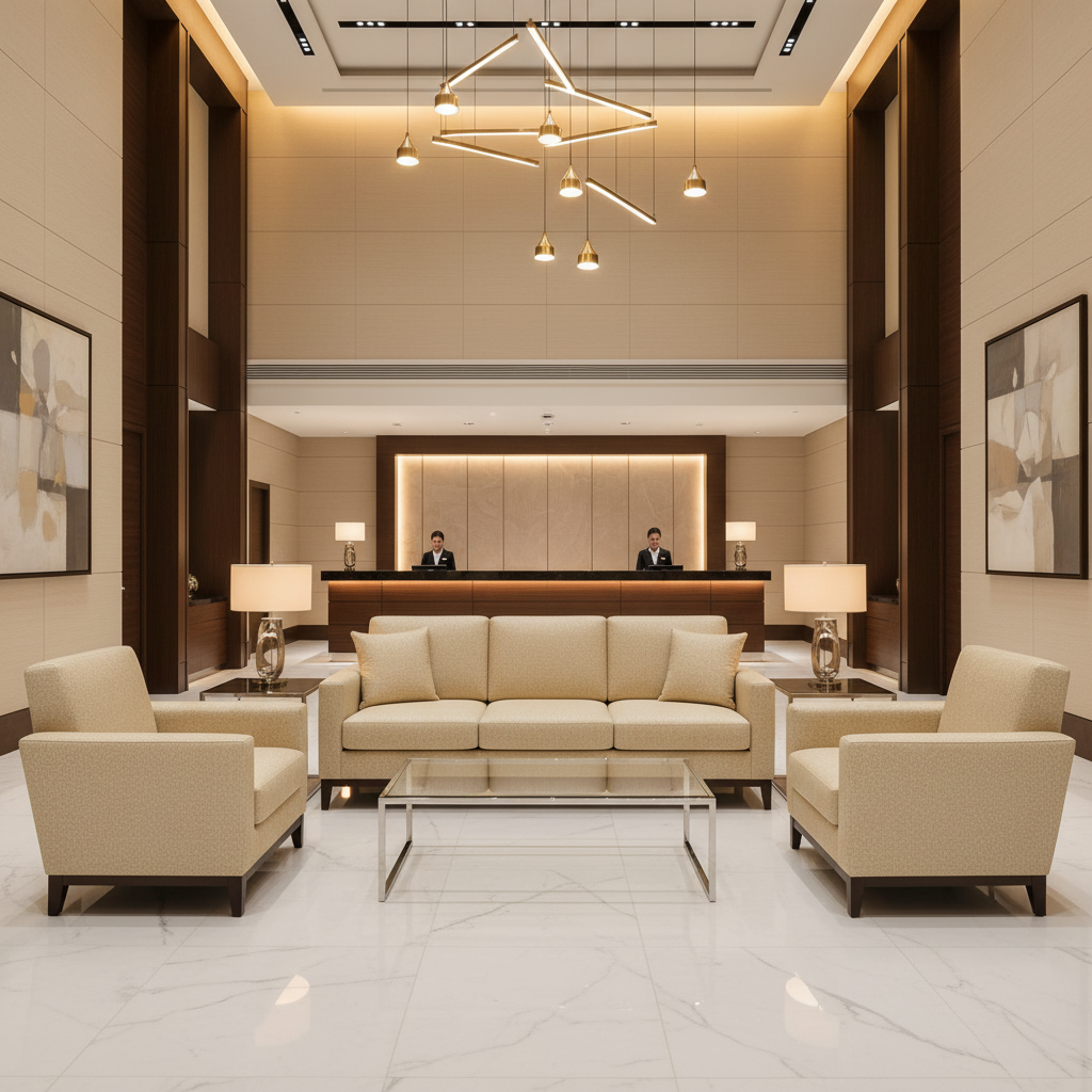 Smooth Pebble Grain Creamy Beige Upholstered Sofa | Architectural Fabrics