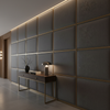 Brushed Vertical Texture Charcoal Steel Upholstered Wall Panel | Architectural Fabrics
