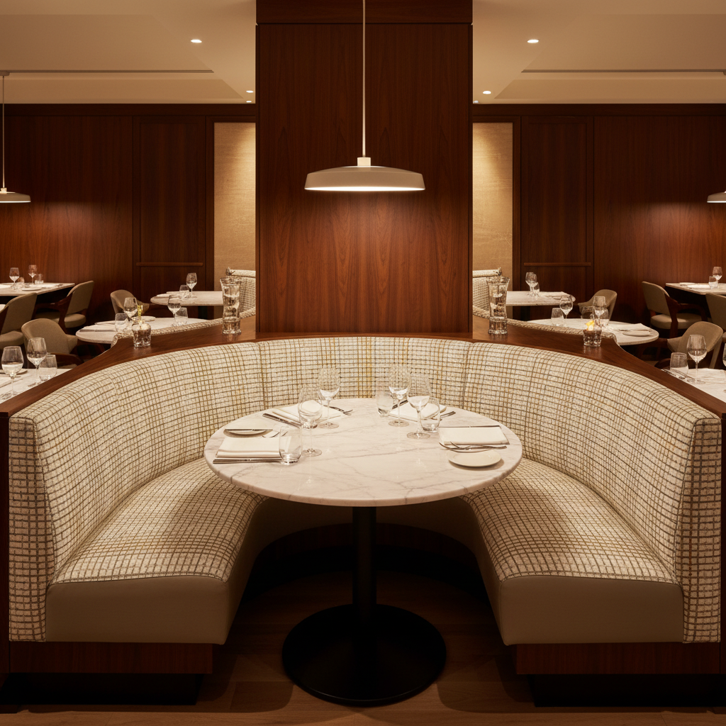 Stingray City - Parchment Upholstered Banquette | Architectural Fabrics