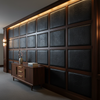 Embossed Reptile Scale Deep Onyx Upholstered Wall Panel | Architectural Fabrics