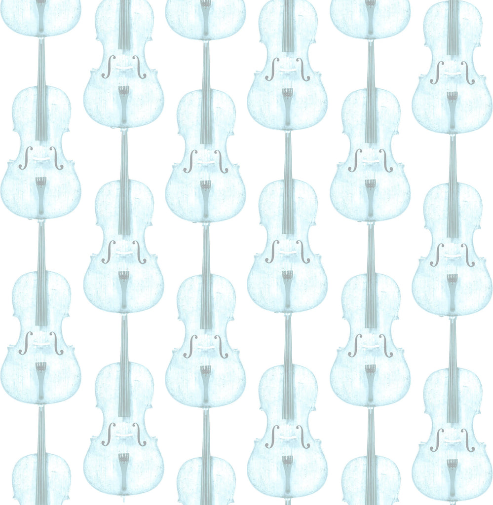 Cello Damask - Faint Blue - Pattern Design Lab