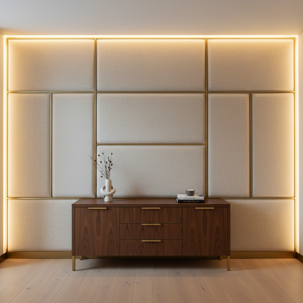 Rattan Bay - Feather Upholstered Wall Panel | Architectural Fabrics