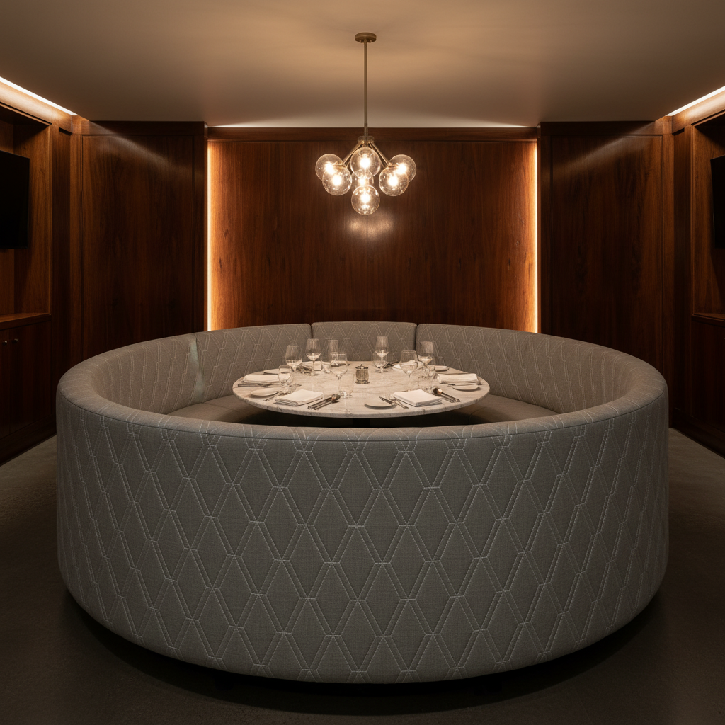 Stone Haven - Midnight Upholstered Banquette | Architectural Fabrics