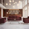 Smooth Velvet Texture Deep Burgundy Upholstered Sofa | Architectural Fabrics