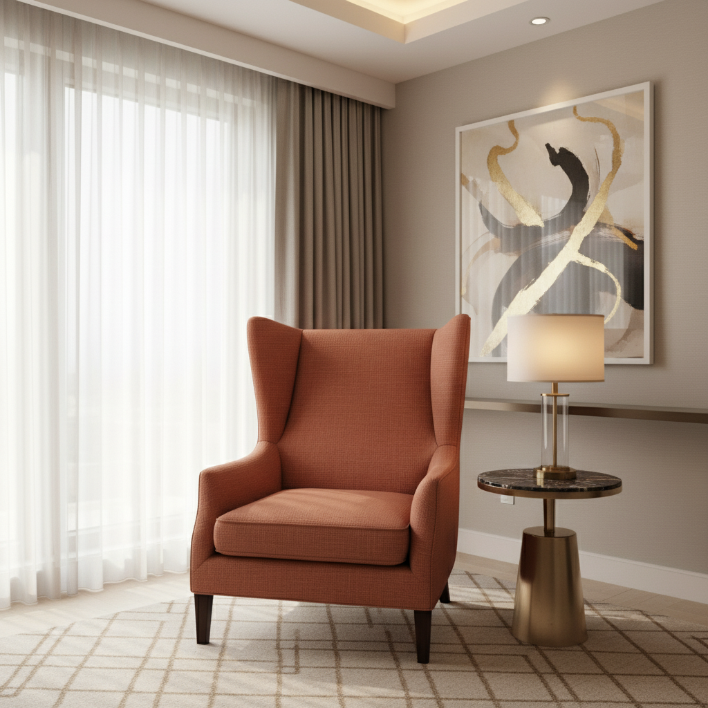 Aspect - Terracotta Performance Polyurethane Upholstered Chair | Architectural Fabrics