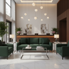 Smooth Velvet Nap Forest Depth Upholstered Sofa | Architectural Fabrics