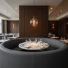 Aire Pebbled - Deep Slate Breathable Polyurethane Upholstered Banquette | Architectural Fabrics