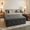 Savannah Bay - Midnight Upholstered Ottoman | Architectural Fabrics