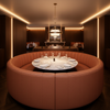 Algiers - Russet Leather Performance Vinyl Upholstered Banquette | Architectural Fabrics
