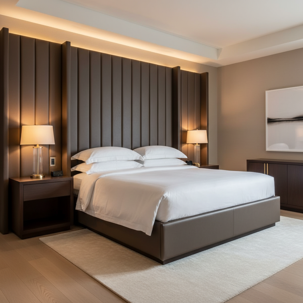 Luxury Cay - Truffle Upholstered Headboard | Architectural Fabrics