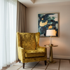 Crushed Velvet Texture Goldenrod Upholstered Chair | Architectural Fabrics