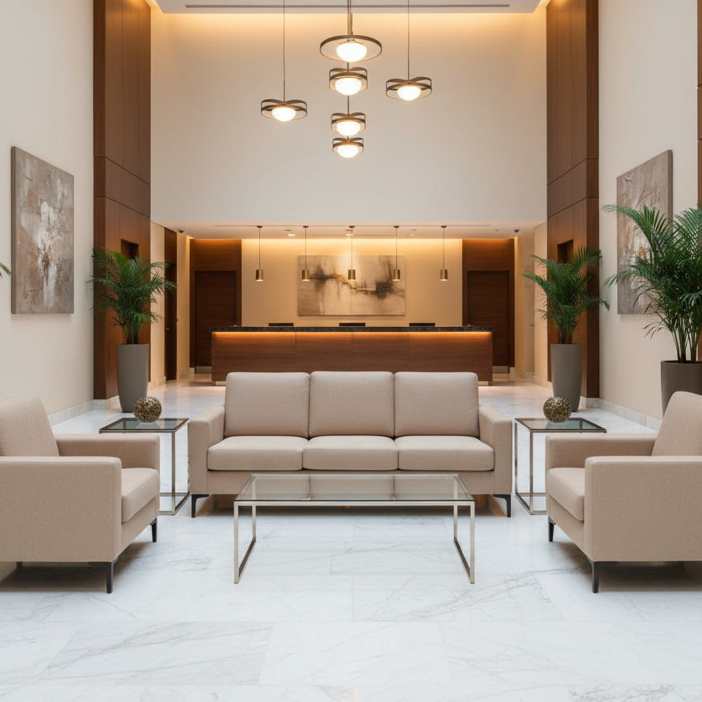 Smooth Matte Texture Soft Beige Upholstered Sofa | Architectural Fabrics