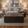 Embossed Reptile Skin Dark Chocolate Upholstered Ottoman | Architectural Fabrics
