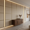 Algiers - Oatmeal Performance Vinyl Upholstered Wall Panel | Architectural Fabrics