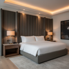Woven Organic Texture Dark Graphite Upholstered Headboard | Architectural Fabrics