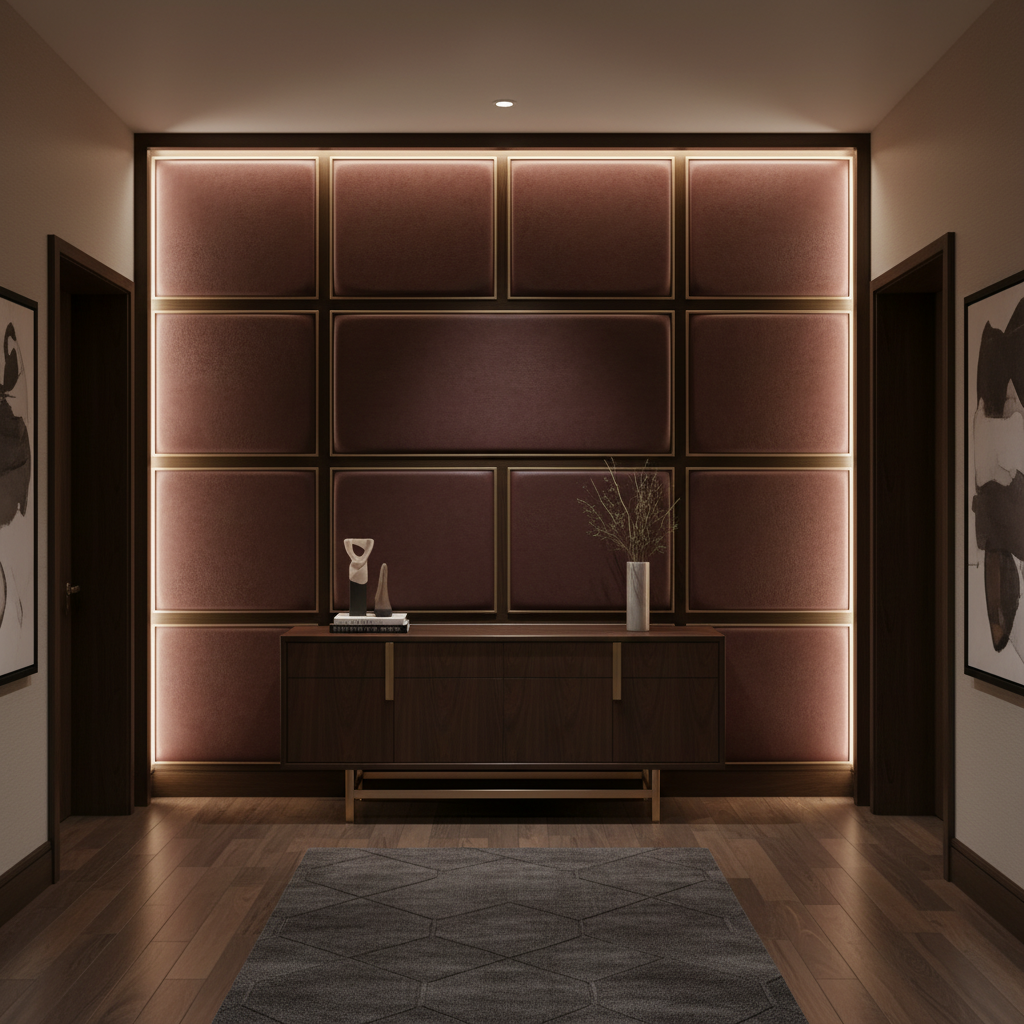Trunk Bay - Burgundy Upholstered Wall Panel | Architectural Fabrics