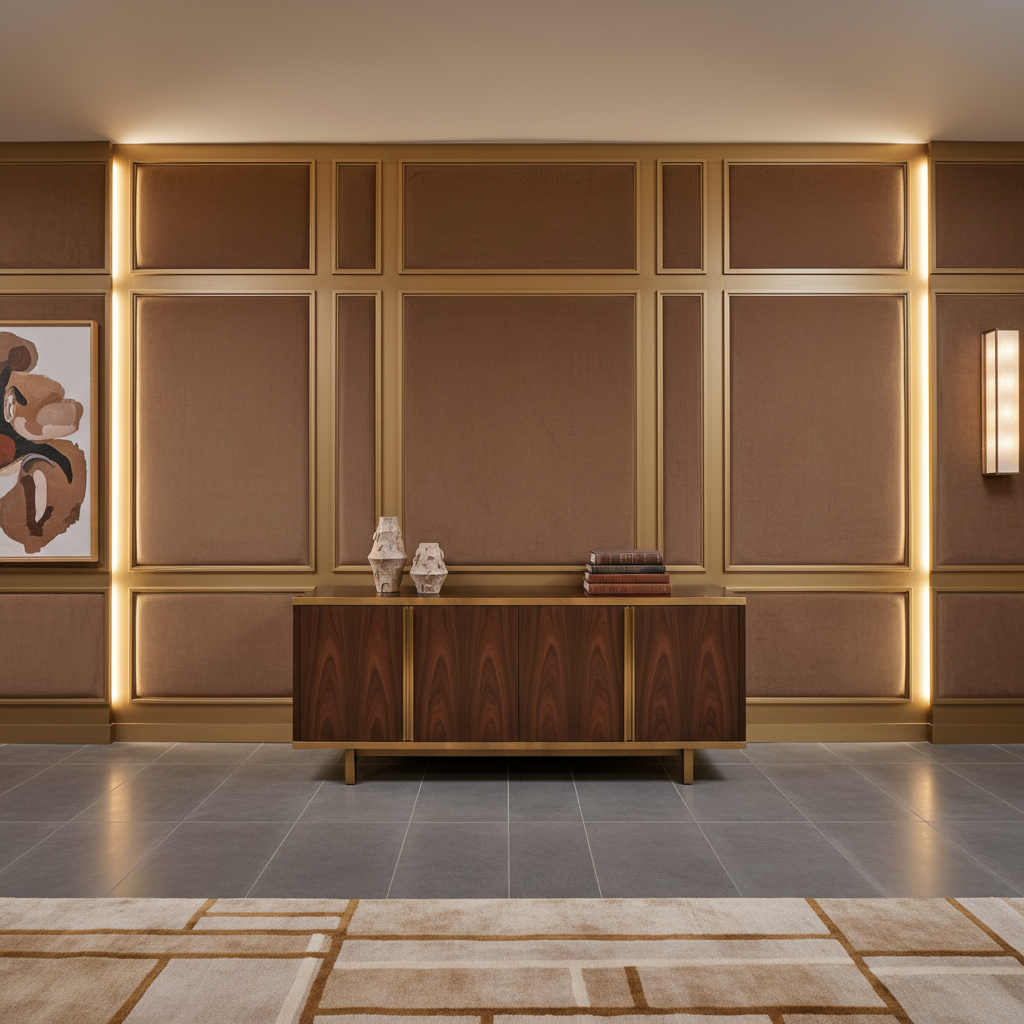 Ultrasuede  Mica Brown Upholstered Wall Panel | Ultrasuede Upholstery