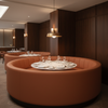 Smooth Matte Texture Ember Glow Upholstered Banquette | Architectural Fabrics