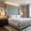 Woven Tweed Texture Aqua Mist Upholstered Headboard | Architectural Fabrics