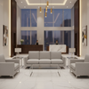 Subtle Pebble Grain Icy Silver Upholstered Sofa | Architectural Fabrics