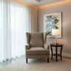 Subtle Pebble Texture Mushroom Taupe Upholstered Chair | Architectural Fabrics