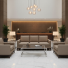 Subtle Linen Weave Mushroom Taupe Upholstered Sofa | Architectural Fabrics