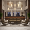 Brushed Linen Weave Bronze Patina Upholstered Sofa | Architectural Fabrics