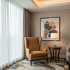 Smooth Matte Texture Caramel Brown Upholstered Chair | Architectural Fabrics