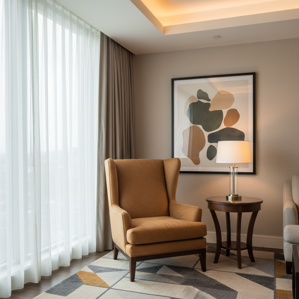 Smooth Matte Texture Caramel Brown Upholstered Chair | Architectural Fabrics