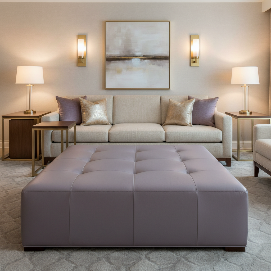 Amalfi - Amethyst Dusk Indoor/Outdoor Vinyl Upholstered Ottoman | Architectural Fabrics