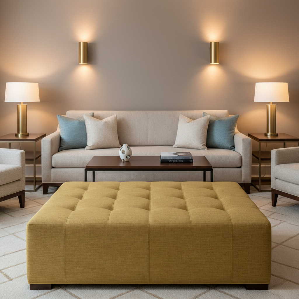 Astor - Astor Contract Woven Upholstered Ottoman | Architectural Fabrics