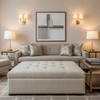Tropical Trellis - Oyster Upholstered Ottoman | Architectural Fabrics