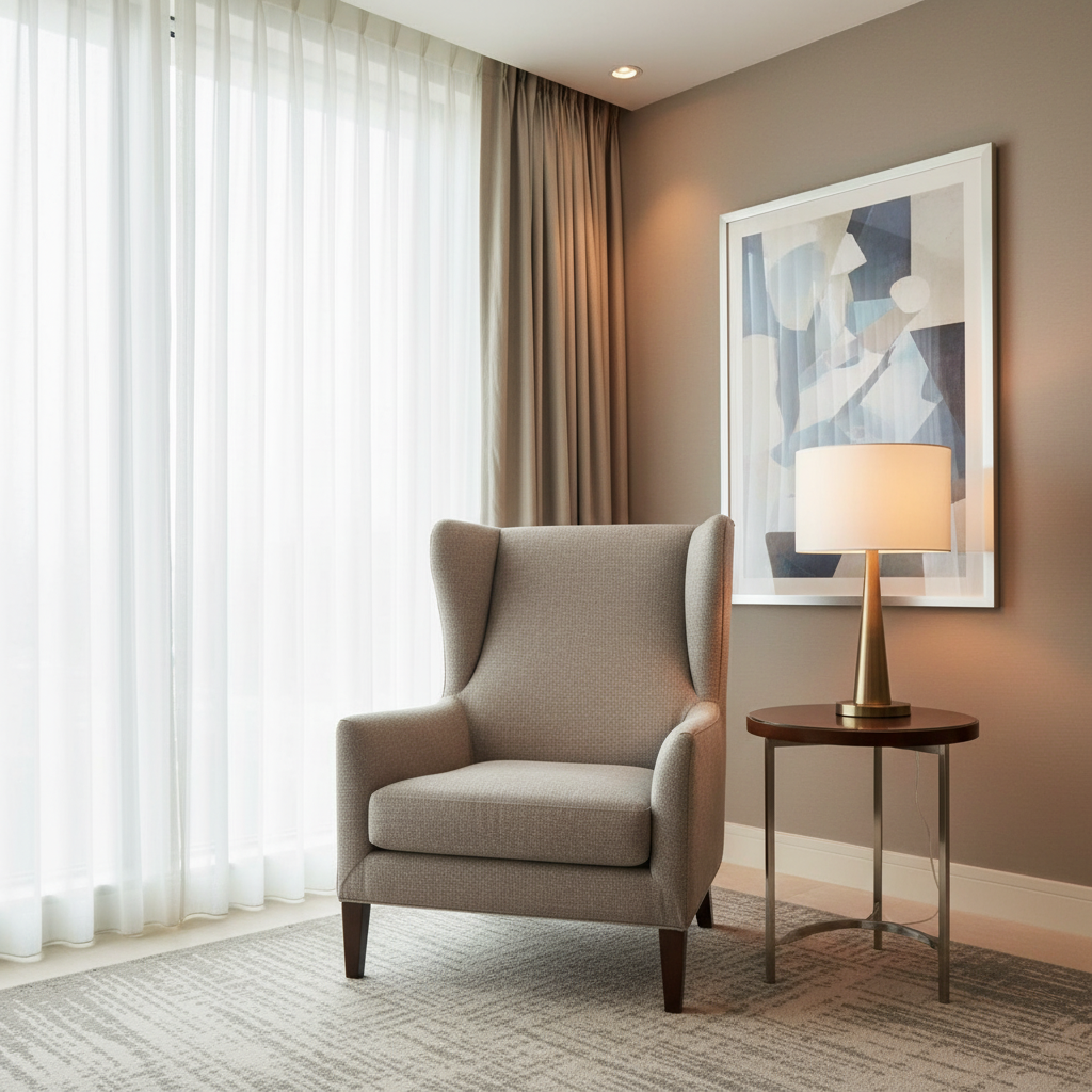 Fine Pebble Grain Soft Taupe Upholstered Chair | Architectural Fabrics