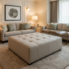 Soufriere - Endive Upholstered Ottoman | Architectural Fabrics