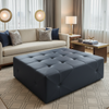 Maya Riviera - Cobalt Upholstered Ottoman | Architectural Fabrics