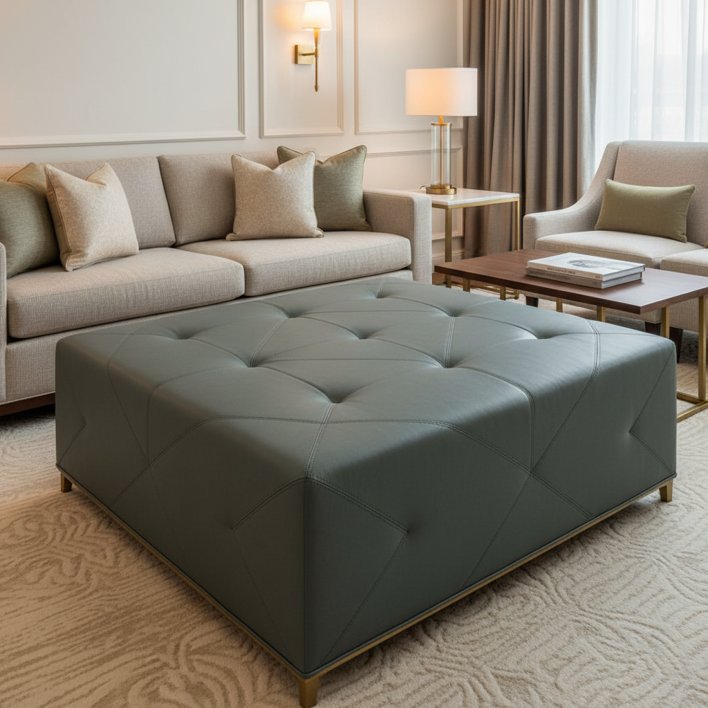 Maho Bay - Amazon Upholstered Ottoman | Architectural Fabrics