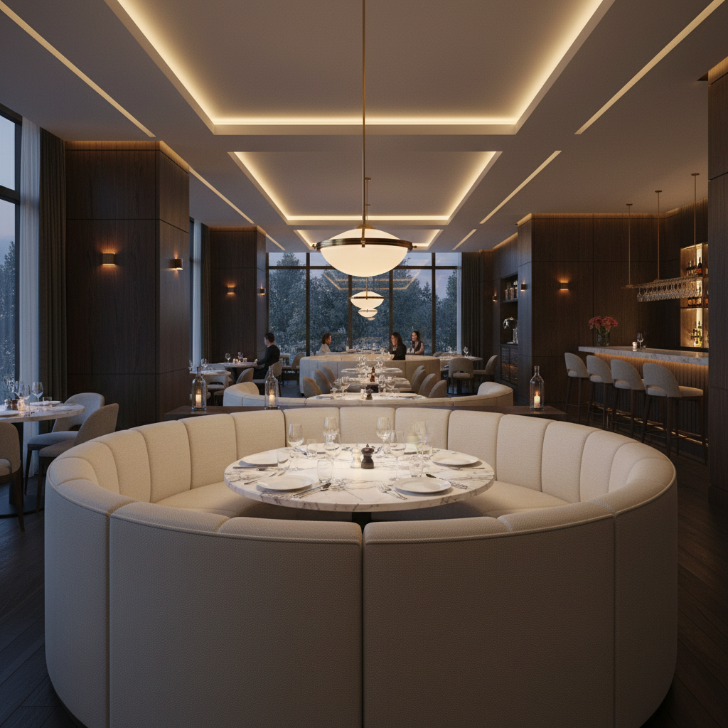 Morant - Snow Upholstered Banquette | Architectural Fabrics