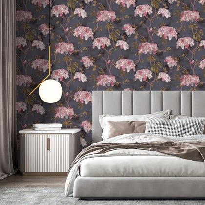 Feather Palm Rose - Pale Pink Wallcovering | Brand McKenzie