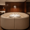 Analog - Oatmeal Etched Polyurethane Upholstered Banquette | Architectural Fabrics