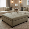 Treasure Beach - Lichen Upholstered Ottoman | Architectural Fabrics