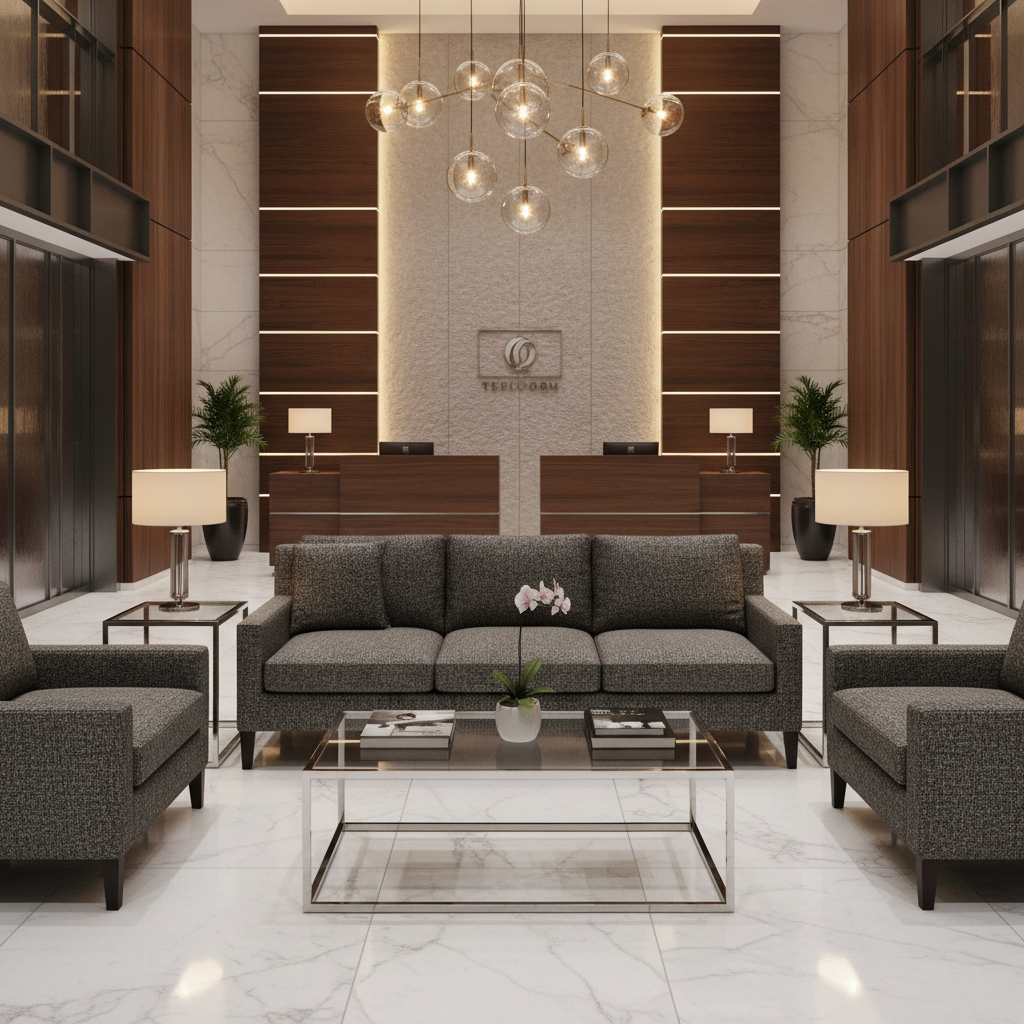 Fine Pebble Texture Dark Granite Upholstered Sofa | Architectural Fabrics