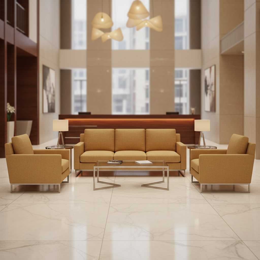 Aire Pebbled - Golden Wheat Breathable Polyurethane Upholstered Sofa | Architectural Fabrics