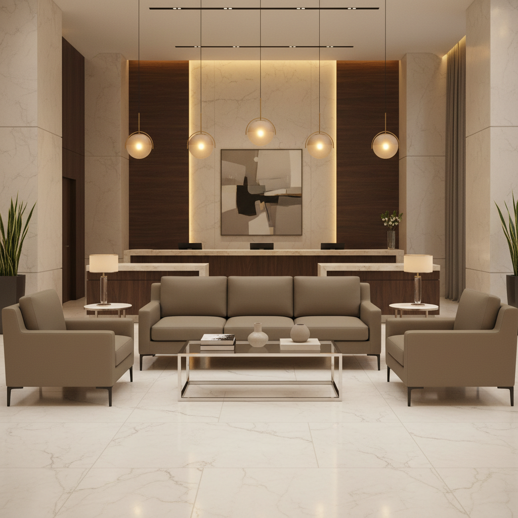 Smooth Solid Texture Muted Taupe Upholstered Sofa | Architectural Fabrics