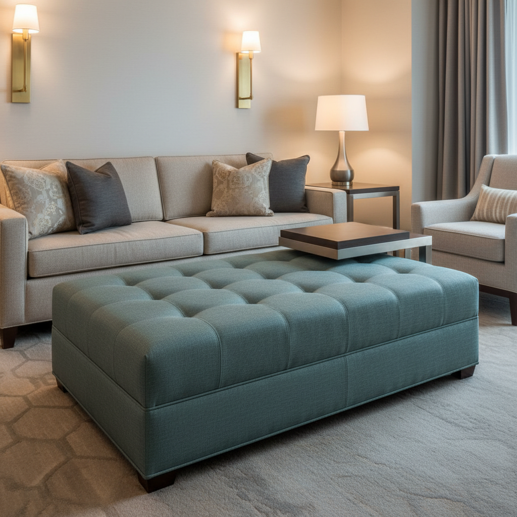 Savannah Bay - Holly Upholstered Ottoman | Architectural Fabrics