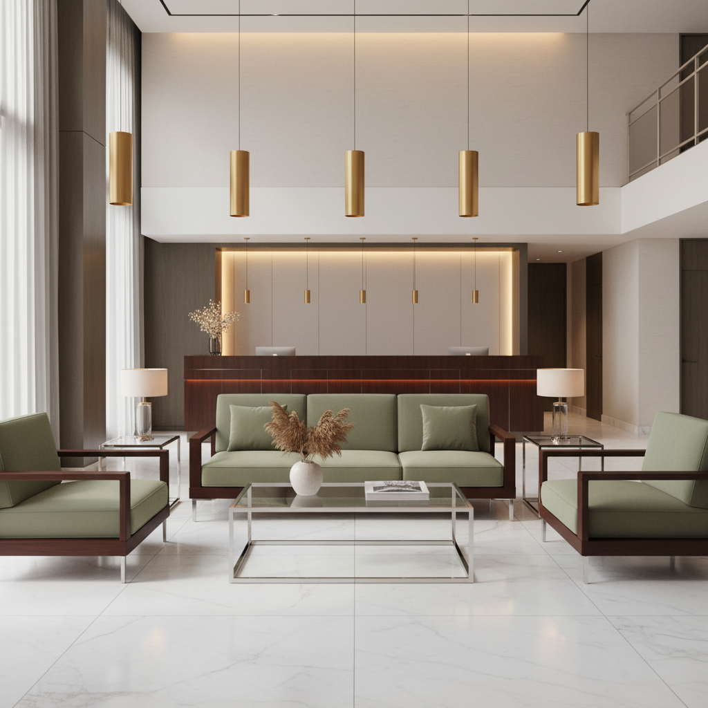 Maho Bay - Pesto Upholstered Sofa | Architectural Fabrics