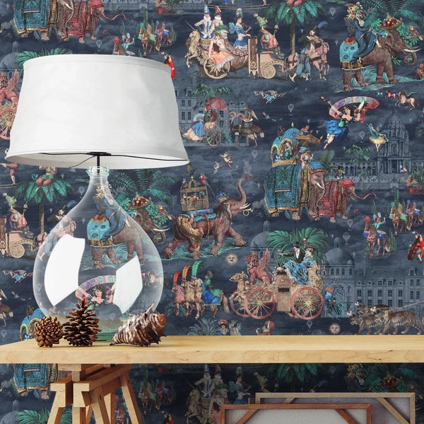Fiesta Peach & Seawater - Light Grayish Green Wallcovering | Brand McKenzie