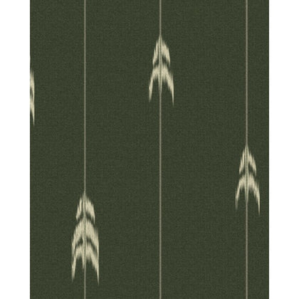 Fir Pattern Juniper - Taupe, Dark Green Wallcovering | Mind the Gap